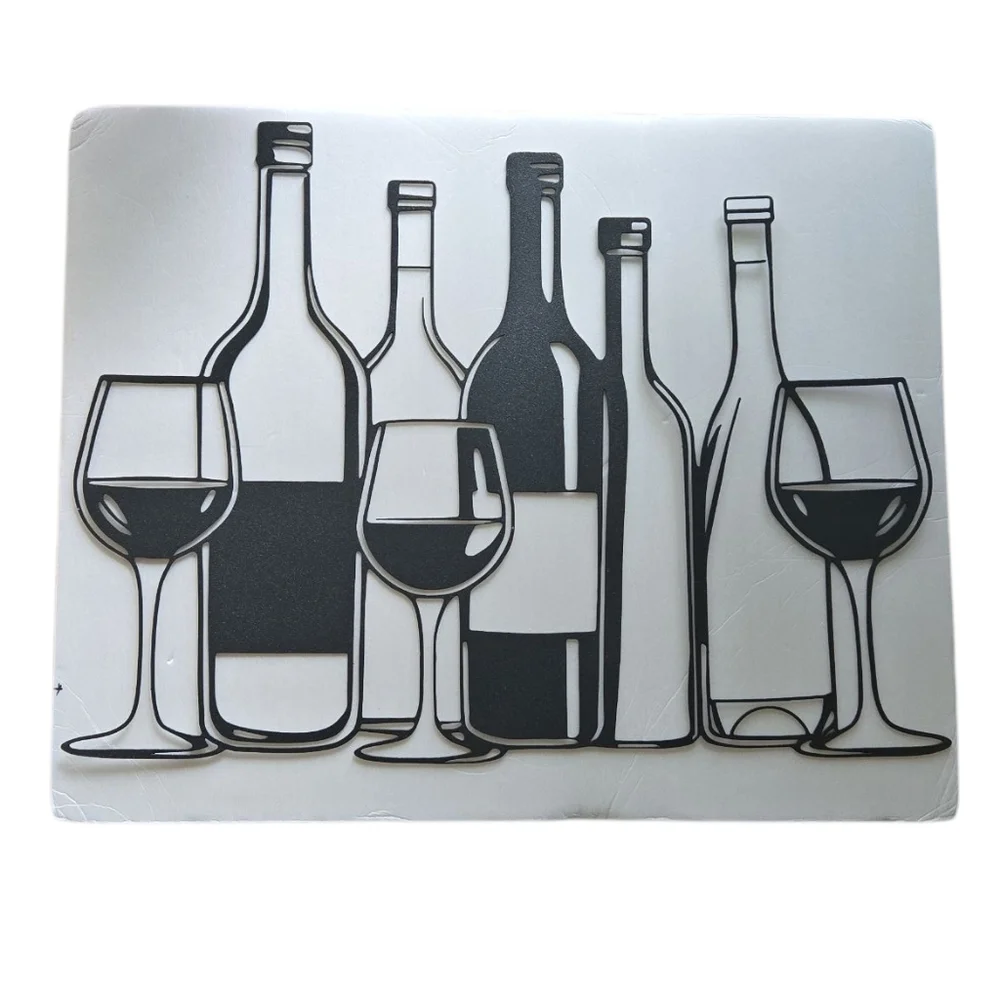 Black Metal Wine Bottle Wall Art